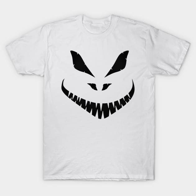 Halloween Scary Face Black T-Shirt by Nerd_art